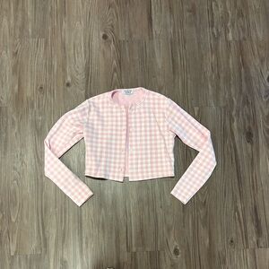 Frankie's Bikinis Pink Checkered Cardigan